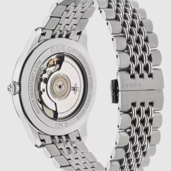 GUCCI G-Timeless Men's Watch Timepiece 40mm White Dial, Stainless Steel - EUC - Picture 2 of 2